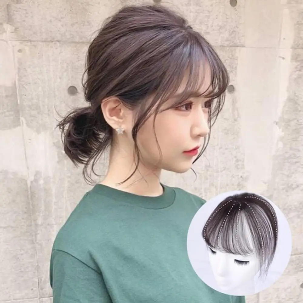 3D Air Fringe Thin Seamless Fake Bang Wig Hair Extension Hairpiece Hair Clip-In Extension Synthetic Hair Fake Fringe Nature Look