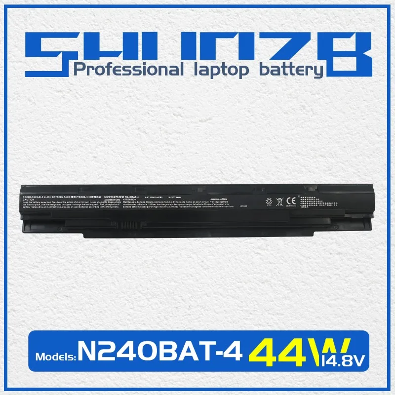 

SHUOZB N240BAT-4 Laptop Battery for CLEVO N250LU N250JU N240BU N240JU for Sager NP3240 NP3245 6-87-N24JS-42L3 6-87-N24JS42 14.8V