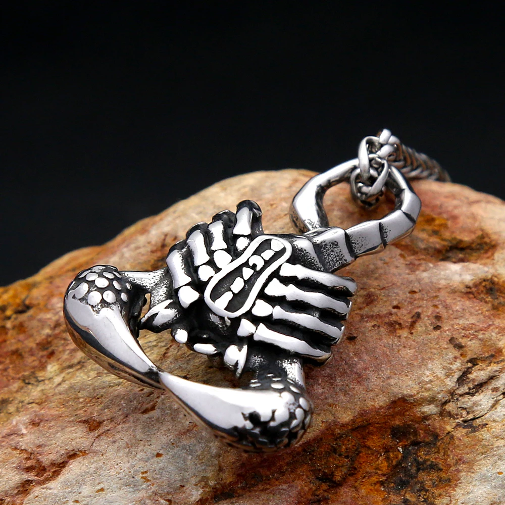 Vintage Gothic Scorpion Pendant For Men Stainless Steel Punk Animal Necklaces Unique Biker Fashion Jewelry Gifts Dropshipping