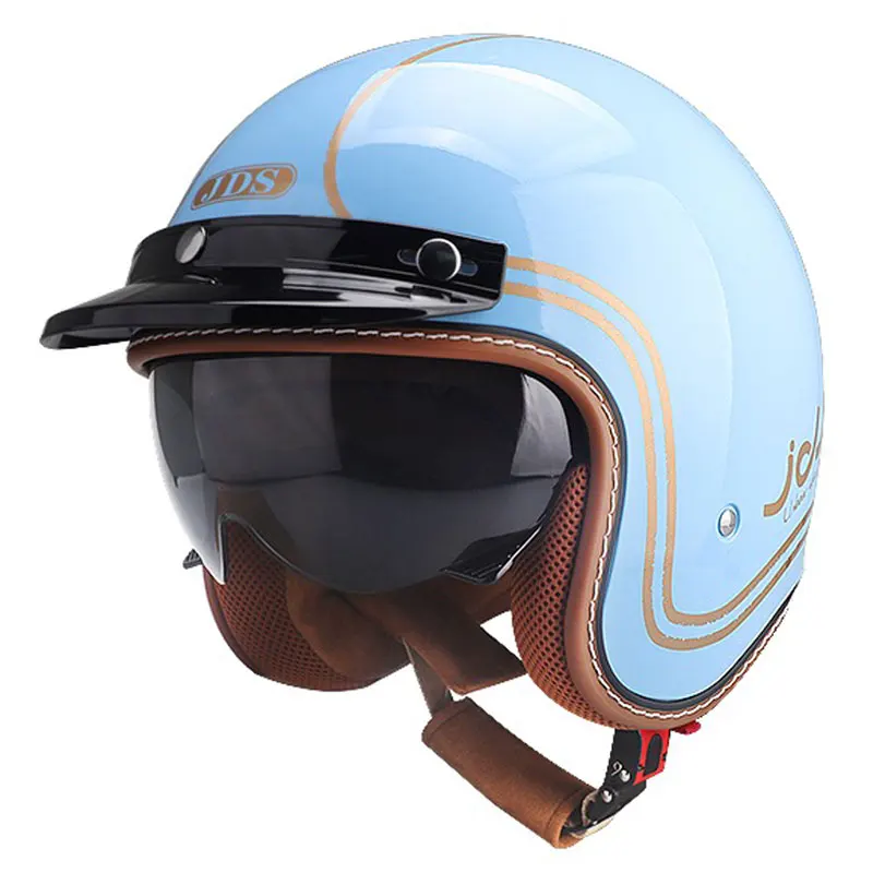 

Women Open Face Helmet DOT Approved Retro 3/4 Motorcycle Helmets Vintage Jet Helmet for Men Four Seasons ABS Shell Safty Cap