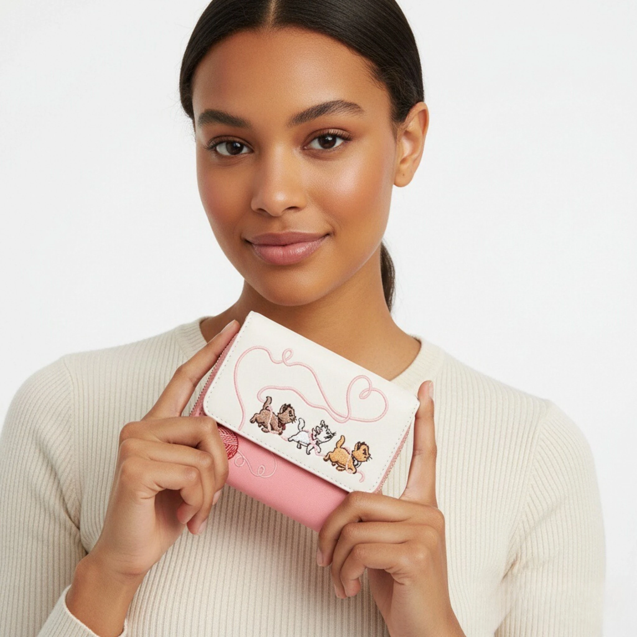 

The Aristocats Marie Floral Mini Wallet Cartoon Women Portable Wallet Birthday Gifts
