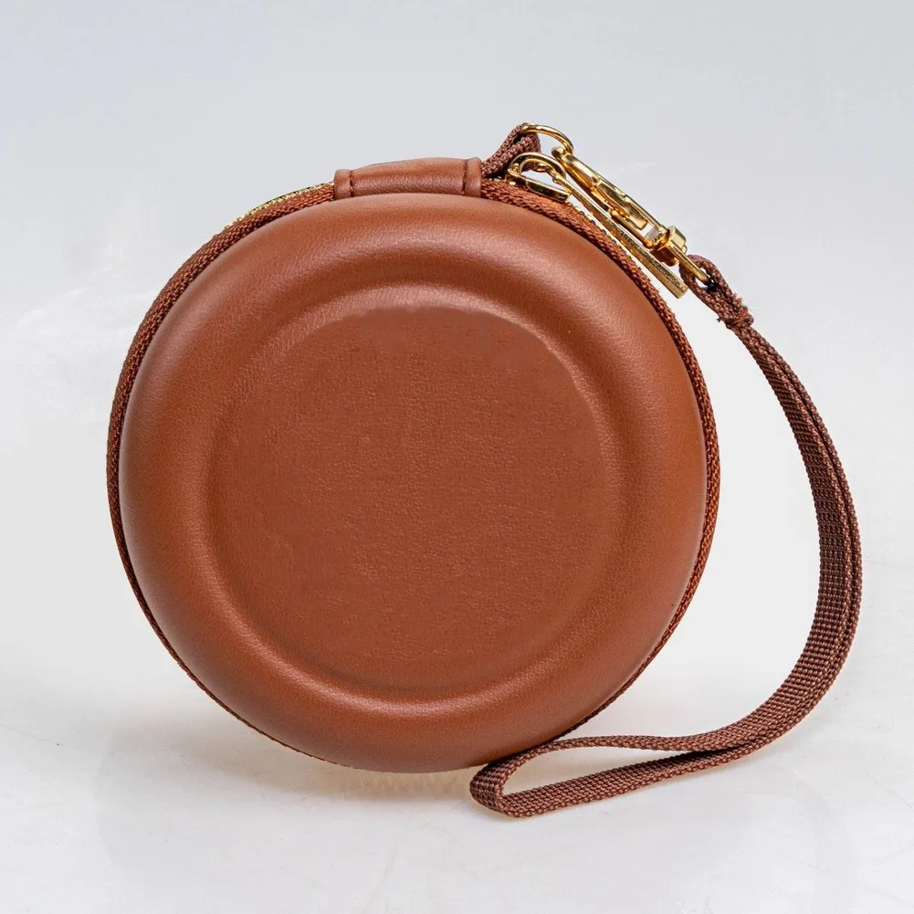 Brown EVA Hard Shell Travel Case 10x10x6cm - for Walnuts Bracelets Storage Waterproof Dustproof Compact Design