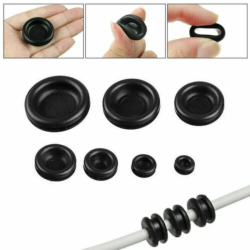 170/200/400pcs Rubber Grommet Gasket Firewall Hole Electrical Wire PVC Grommet Gasket Kit for Wire Plug and Cable 7-25mm O-ring