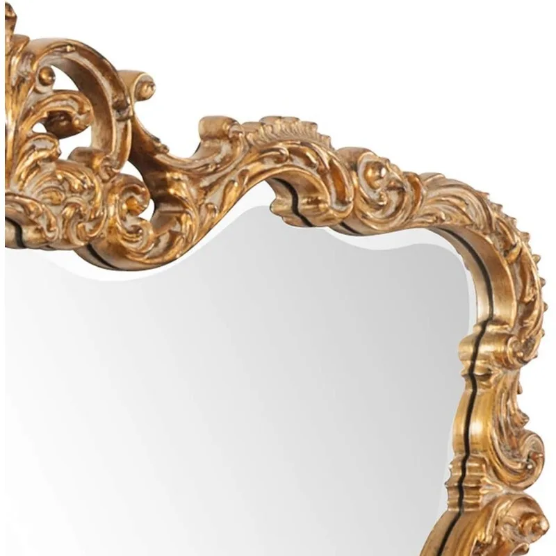 Howard Elliott Talida Spiegel, Sierlijke Muur Brandpunt, Hars Frame, Goud, 27 Inch X 38 Inch X 1 Inch