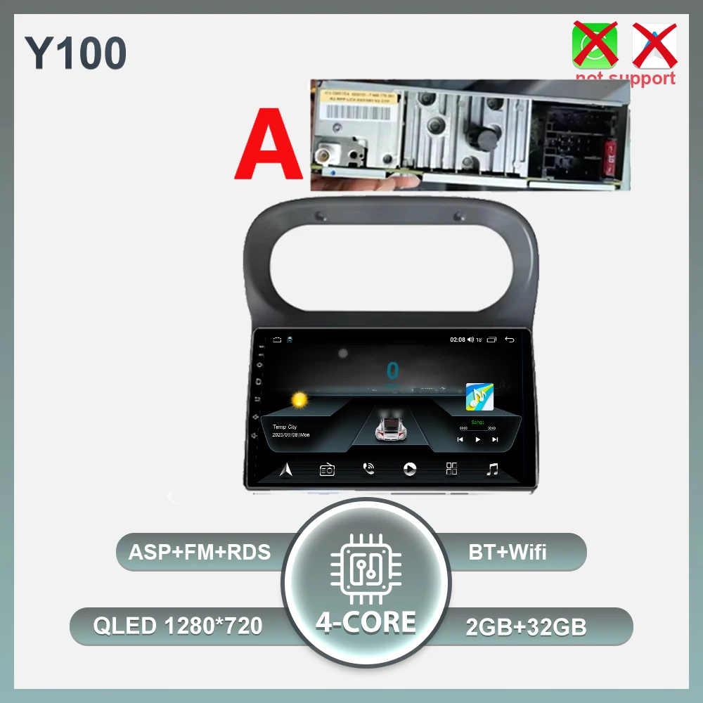 Android 16 Carplay Auto autoradio voor Renault Twingo 1 2005 - 2013 multimediaspeler autoradio Wifi BT scherm GPS navigatie