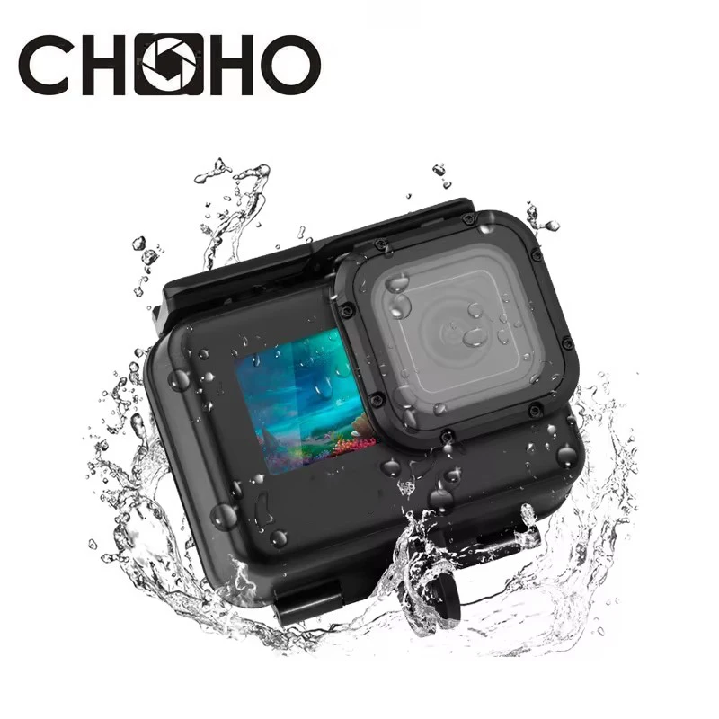 Dla GoPro Hero 9 10 11 12 czarne akcesoria wodoodporna obudowa 50M pod wodą + obudowa do nurkowania z drzwiami dotykowymi obudowa do Go Pro
