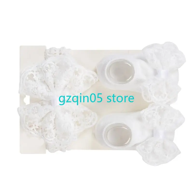 

H055 Эластичная детская повязка на голову с противоскользящим покрытием для ног, носки-тапочки для детей от 0 до 12 месяцев, для