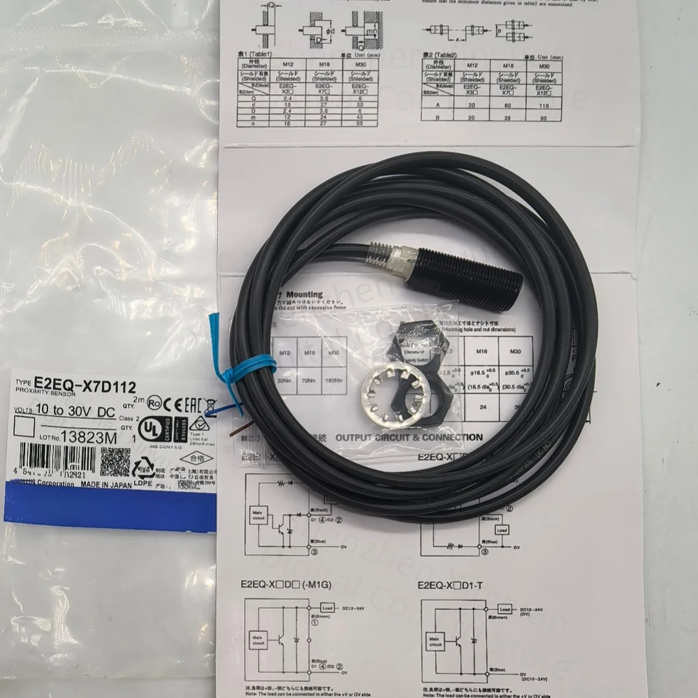 E2EQ-X7D112-M1TGJ E2EQ-X7D112 0.3M/2M/5M 10VDC to 30VDC Column, Thread Size M12x1 Proximity Sensor