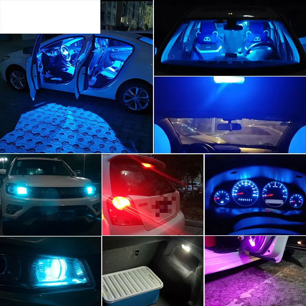 Car LED T10 W5W Canbus Glass COB 6000k Reading Dome Lamp Marker Wedge License PlateLight Bulb 168 194 192 DC 12V White Light