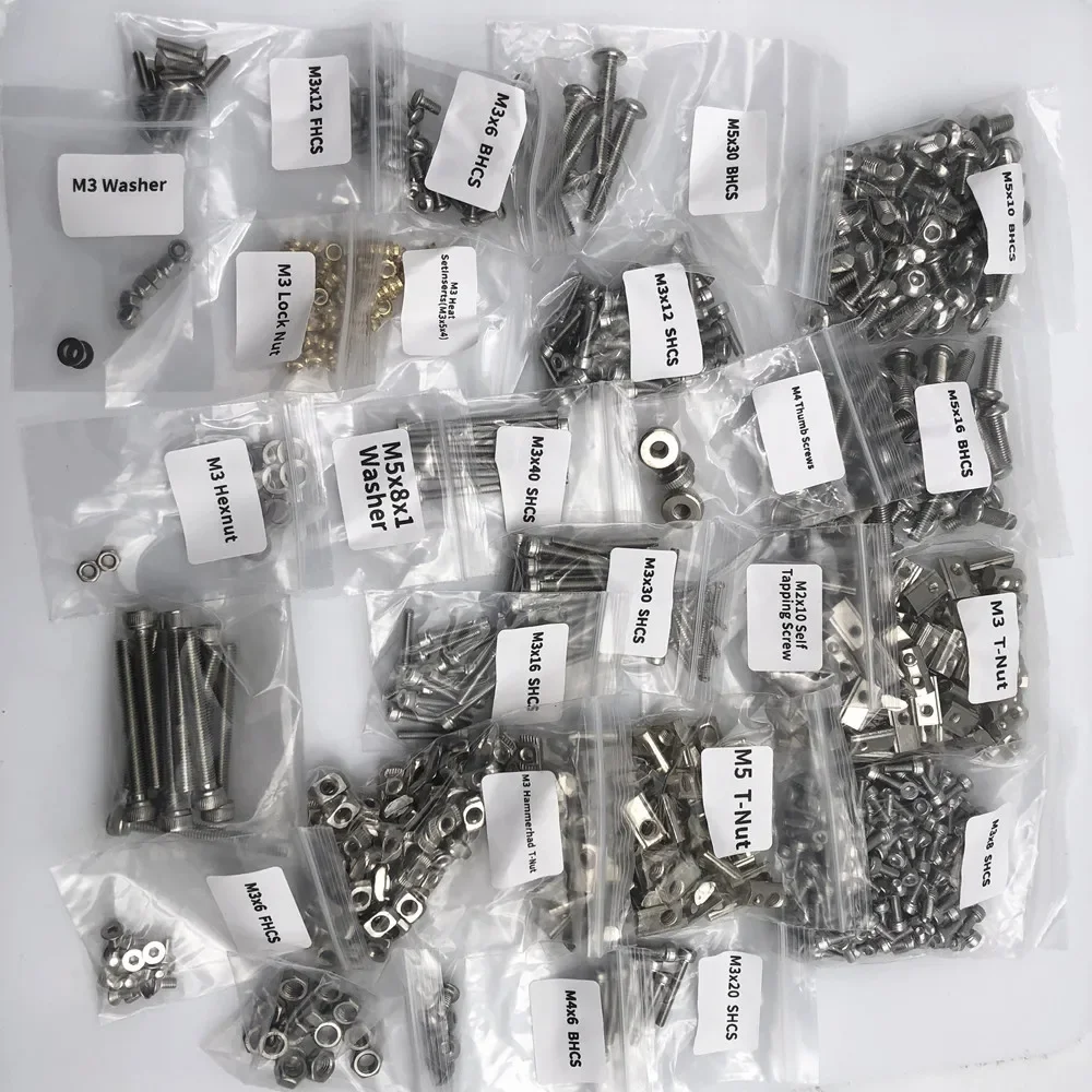 

Voron 0.1/Trident CNC Precision Screw Kit - 304 Stainless Steel Hardware Set for 3D Printer Assembly