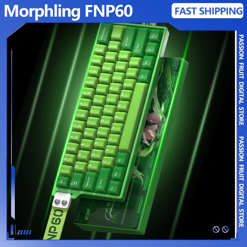

Morphling FNP60 Механическая клавиатура с магнитным переключателем USB-C Проводная 8K RT 0.01 Игровая клавиатура из алюминиевого сплава с возможностью горячей замены