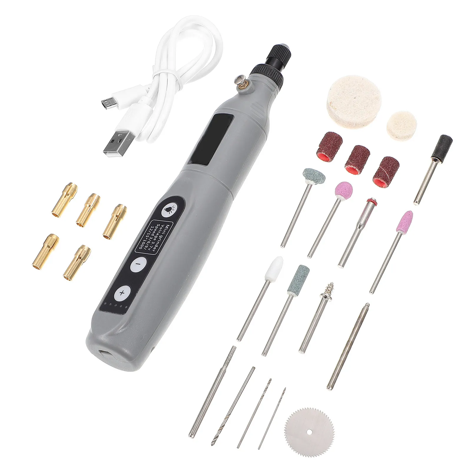 

1Set Handheld Engraving Machine Mini Electric Engraver Pen Wireless Polishing Tool Adjustable Speed Jade Polisher LED Light