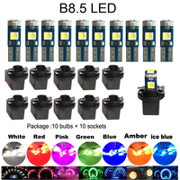 10pcs New T5 W3W W1.2W Led Canbus PC74  B8.5 LED bulbs Car Motorcycle Dashboard Warning Indicator Light Wedge Instrument Lamp
