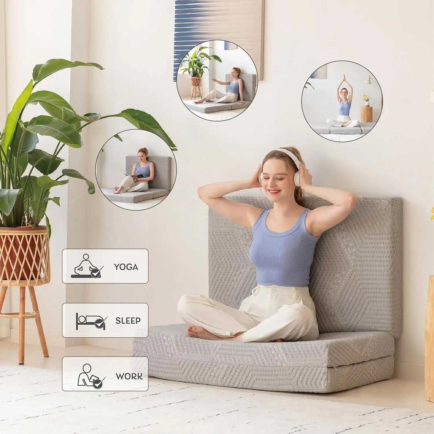 

Тройной матрас из пены с эффектом памяти для временного сна, специально разработанный для небольших помещений, подходит для кемпинга, матраса из пены с эффектом памяти