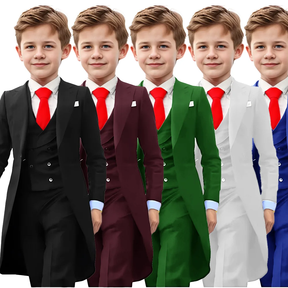 

Boy Blazer Tuxedo Suits For Boys 3 Piece Party Costume Wedding Dress Piano Performance Formal Set For child Jacket For Kids