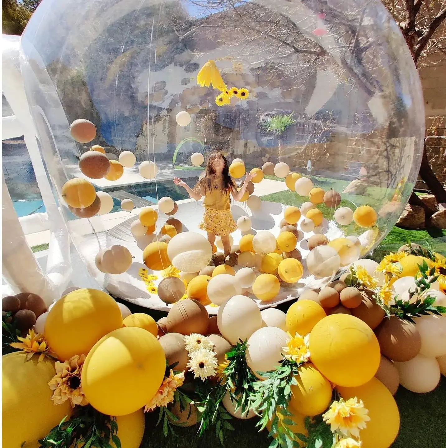 USA Stock 10ft-3m/2.5m/4m Kids Party Balloon Clear Inflatable Bubble House With Blower Bubble Tent For Party Birthday