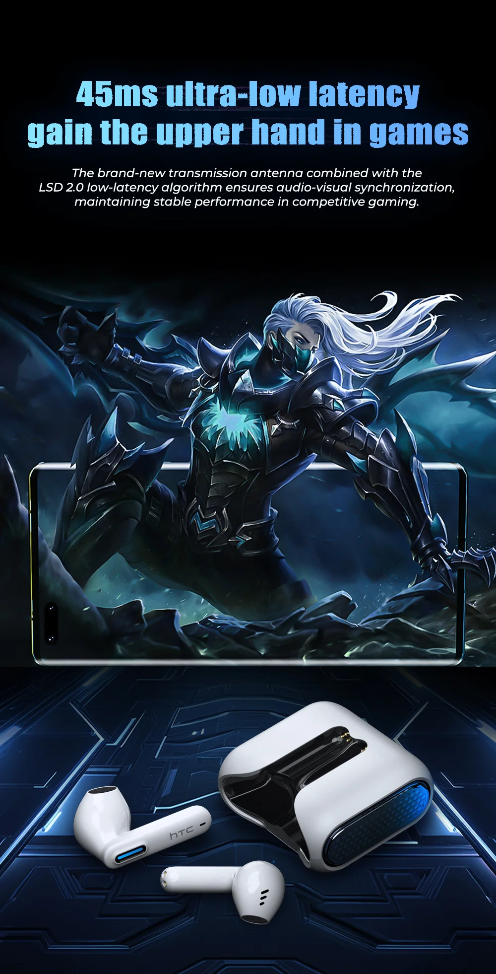 Übersetzer-Kopfhörer 2026 HTC NE49 KI-Echtzeit-Übersetzung BT6.0 TWS Gaming HiFi Bass IPX5 – Detail 7