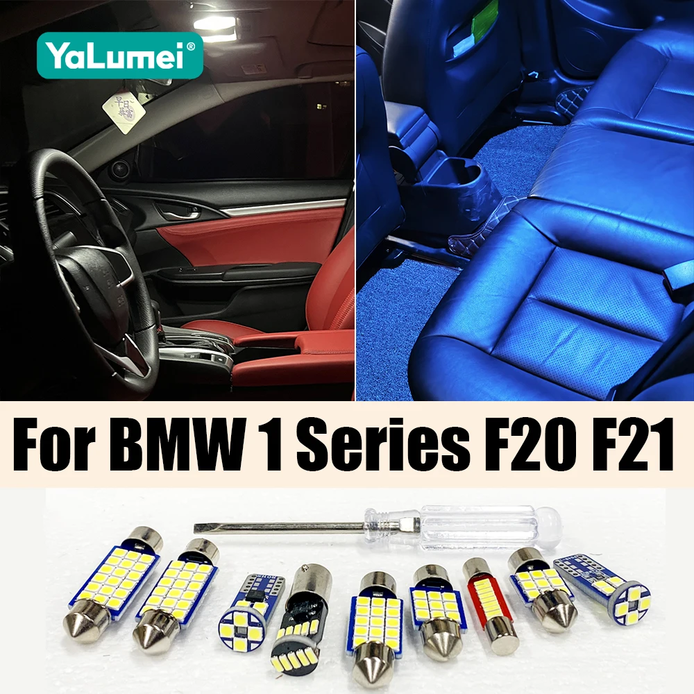 For BMW 1 Series F20 F21 2012-2018 2019 10PCS Car LED Bulbs 12V Interior Dome Reading Lamp Glove Box Trunk Light Accessories