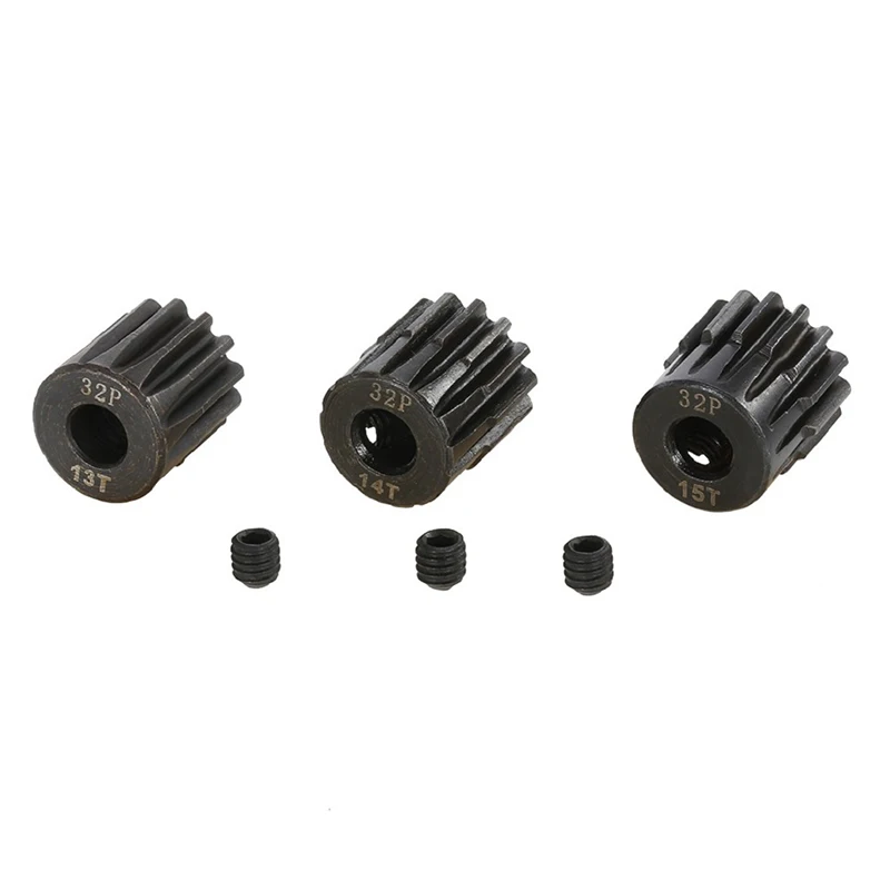 Heat-Treated 45# Steel Pinion Gear 0.8 Mod 5mm Bore 11T-35T for PYFORE 1/8 1/10 Off-Road Monster Truck