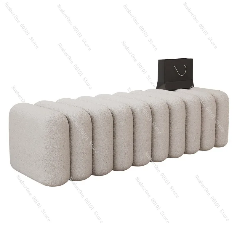 Soft Upholstered Shoe-Changing Stool for Entrance Hall,Modern Light Luxury Style,Sofa-Side Bench,Bedroom Footrest Seat