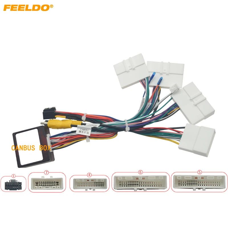 

FEELDO Car Audio Wiring Harness with Canbus Box For Renault Arkana Clio Duster Aftermarket 16pin CD/DVD Stereo Installation Wire