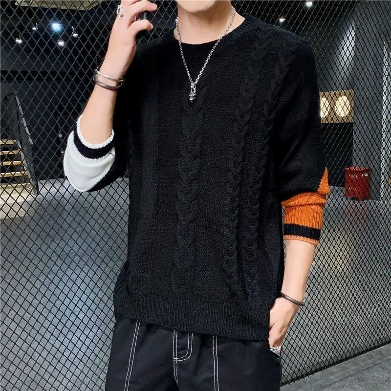 Port Wind-suéteres informales para hombre, ropa de cuello redondo, con flor retorcida, para mantenerse caliente, otoño e invierno, 2024