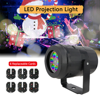 Christmas Projector Lights 6 Pattern Interchangeable Card LED Stage Lights Snowflake Decor Party Laser Light Projection Lamp