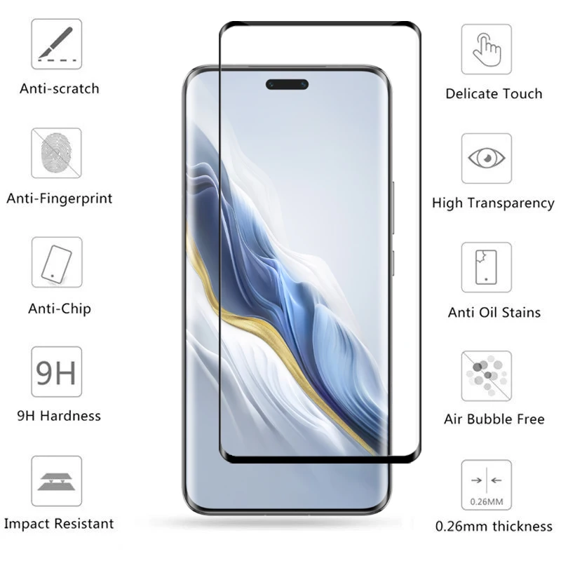 Pełne szkło ochronne dla Honor Magic 6 Pro Screen Protector Magic 6 Pro Szkło hartowane 3D Folia ochronna na telefon Honor Magic 6 Pro