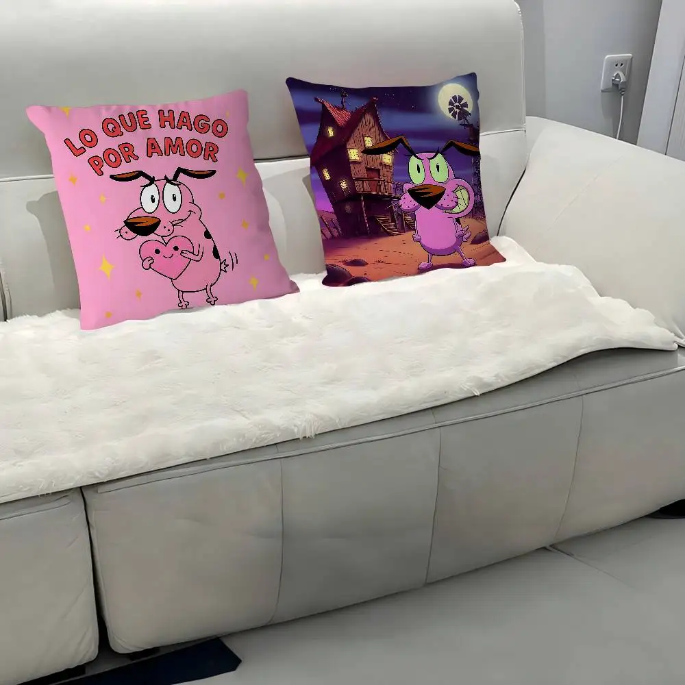 

Courage The C-CowardlyS D-DogS Pillow Case Removable Washable Cushion Cover – All-Season Soft Linen