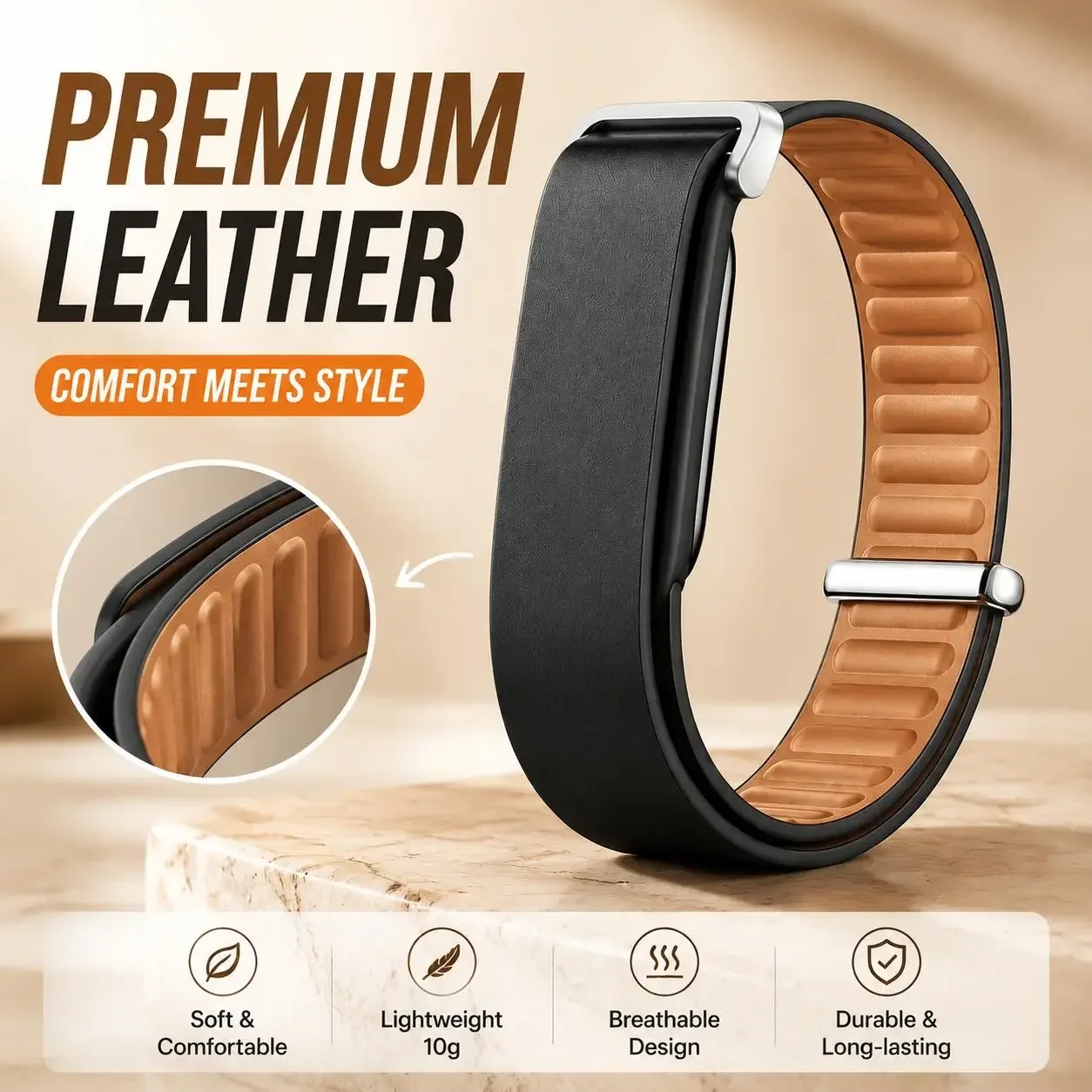 Leather Sport Soft Band For Google Fitbit Air Lightweight Loop Strap Wristband Replacement Smartwatch Belt Accessories