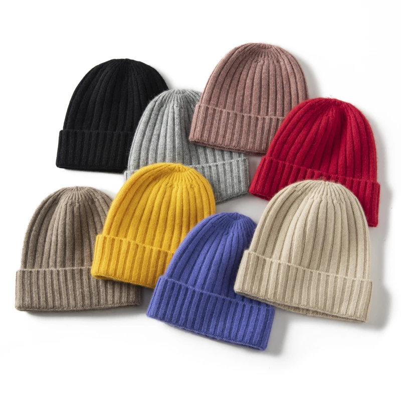 MERRILAMB Winter Cashmere Hat Solid Color Girls Boys Cap Causal Warm Knitted Cashmere Kids Beanie Children Hats Bonnet Gorras