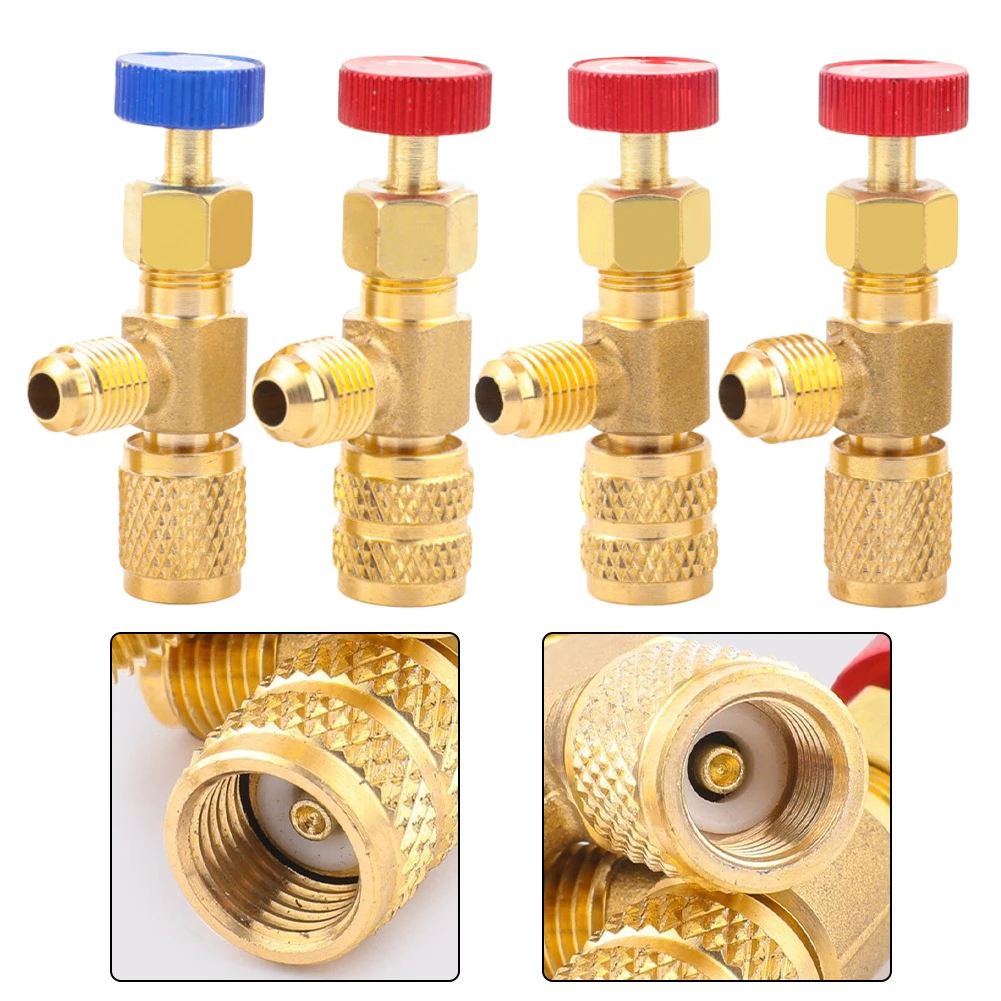 

Set of 4 Air Conditioning Safety Valves Compatible with R22 R32 R410 Systems Featuring 12 14 516 Quick Connector