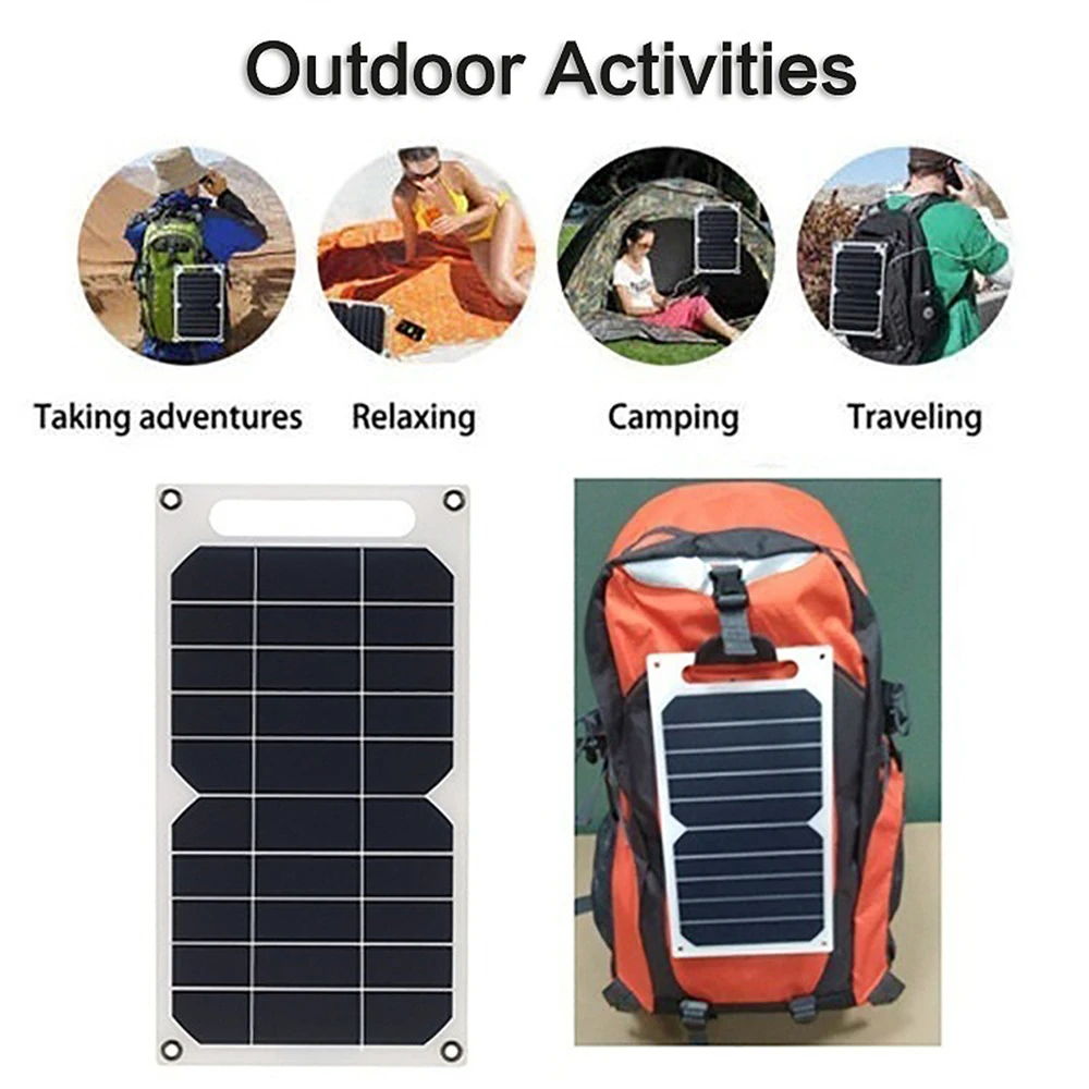 5V 10W Panel słoneczny USB Outdoor Camping przenośna ogniwa baterii ładowarka solarna płyta ładująca dla powerbank do telefonu