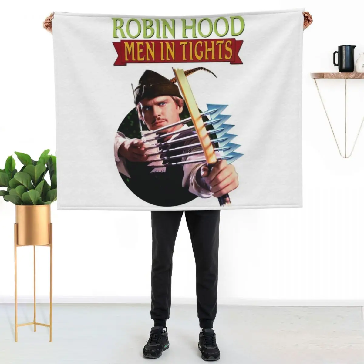 

Robin Hood, Men in tights Throw Blanket Color Fast Cozy Throw Blanket