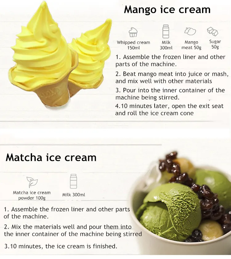 Eismaschine, manuell, automatische Tischplatte, einfache Bedienung, große Kapazität, Mini-Soft-Eismaschine für Zuhause, DI – Detail 4