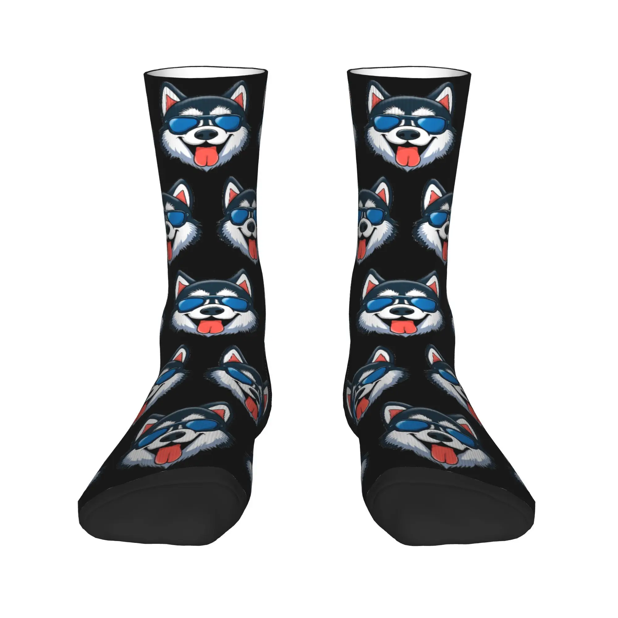 Men Women Fun Cartoon Merch Socks Husky Rocking Sunnies Non-slip Socks Super Soft For Daily Wear