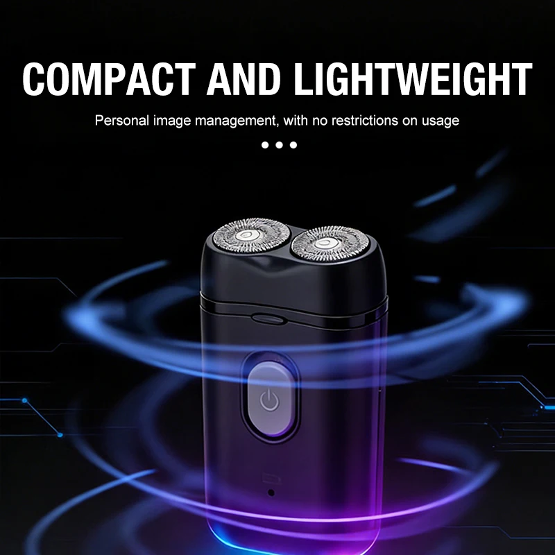 Double Headed Men's Shaver Electric Type-C Rechargeable Shaver Floating Blade Small, Portable, High Horsepower image 5