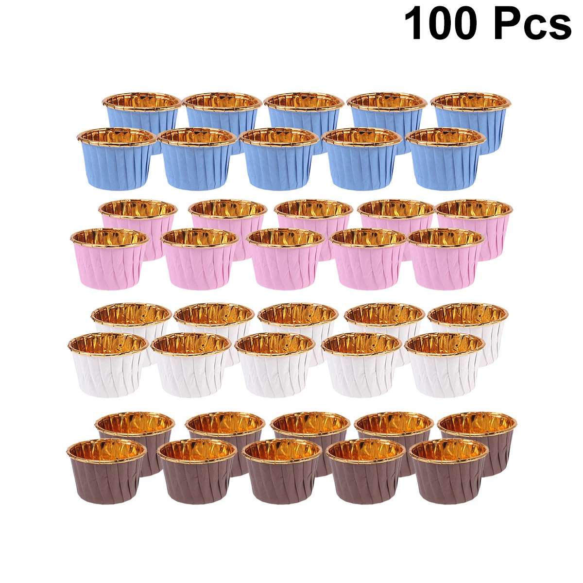 

100pcs Cake Tinfoil Cups Disposable Tin Foil Ice Cream Cups Dessert Bowls Party Supplies Muffin Paper Leak Resistant
