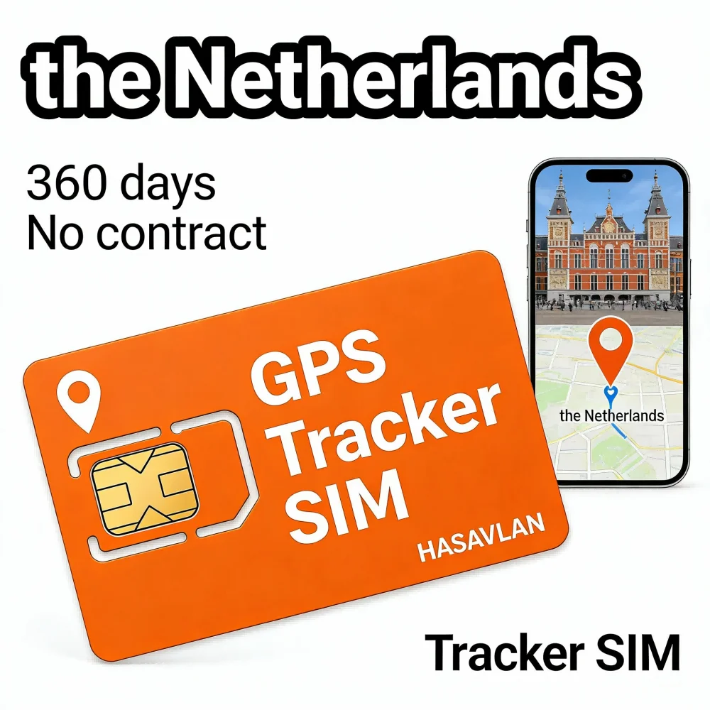 SIM card for GPS tracker Netherlands – tri-size 2G/3G/4G LTE Cat1 M2M no contract 360MB/360 days for ST-901L GT06 Model etc.