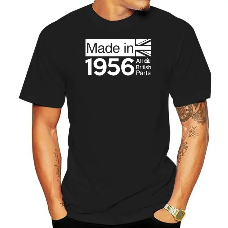 Camiseta de manga curta masculina, peças britânicas, 60 ° aniversário, 13 cores, estampa do presente, tops quentes, presente, 1955