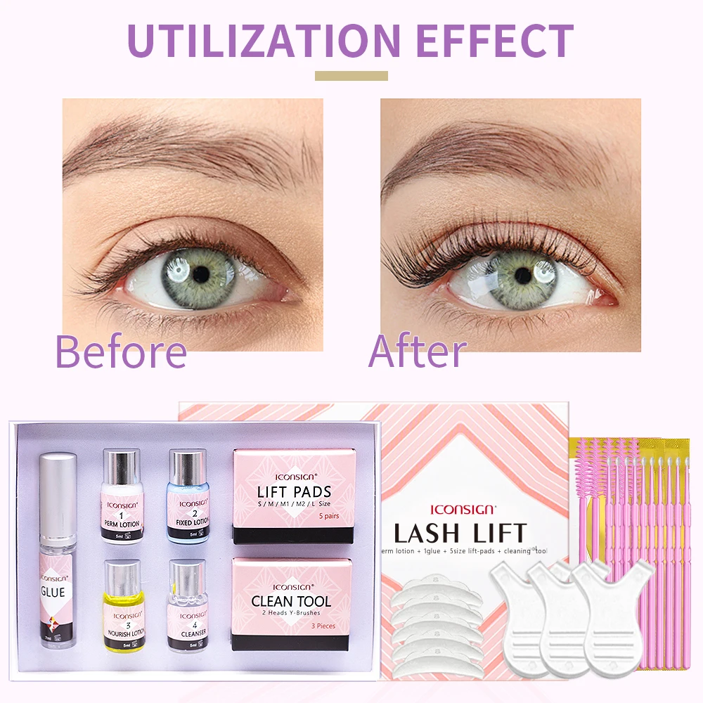 Iconsign Lash Lift Kit Professionele Wimper Kleurstof Wenkbrauw Laminering Kit Luxe Lash Lift Kit Tint Lifting Wimpers Permanent Make-Up Tools