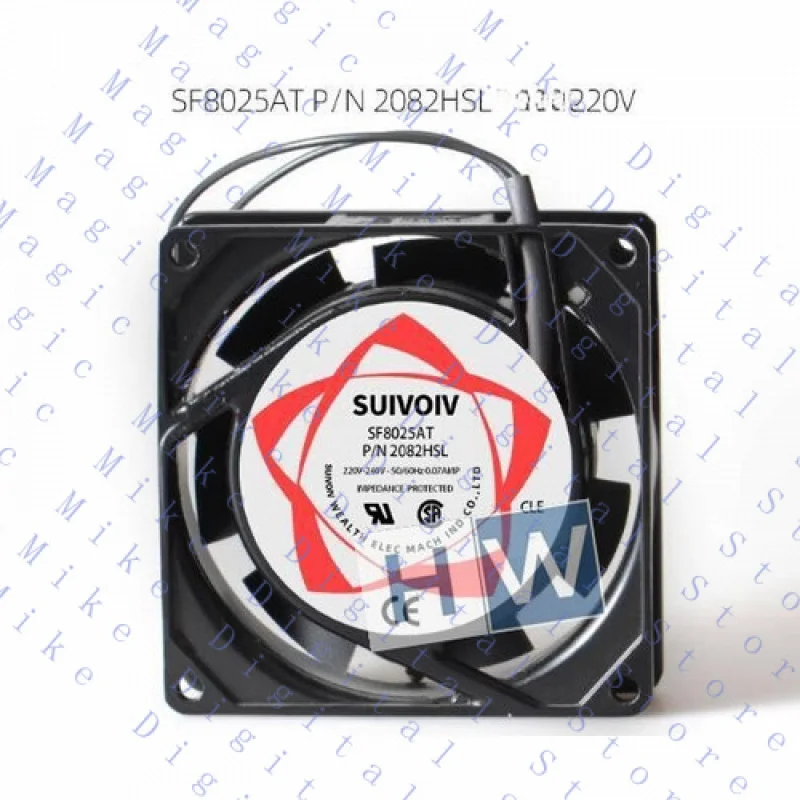 

H 1PC FOR SUNON SF8025AT P/N 2082HSL 220-240V 0.10A 8cm 80*25MM Axial Flow Cabinet Fan