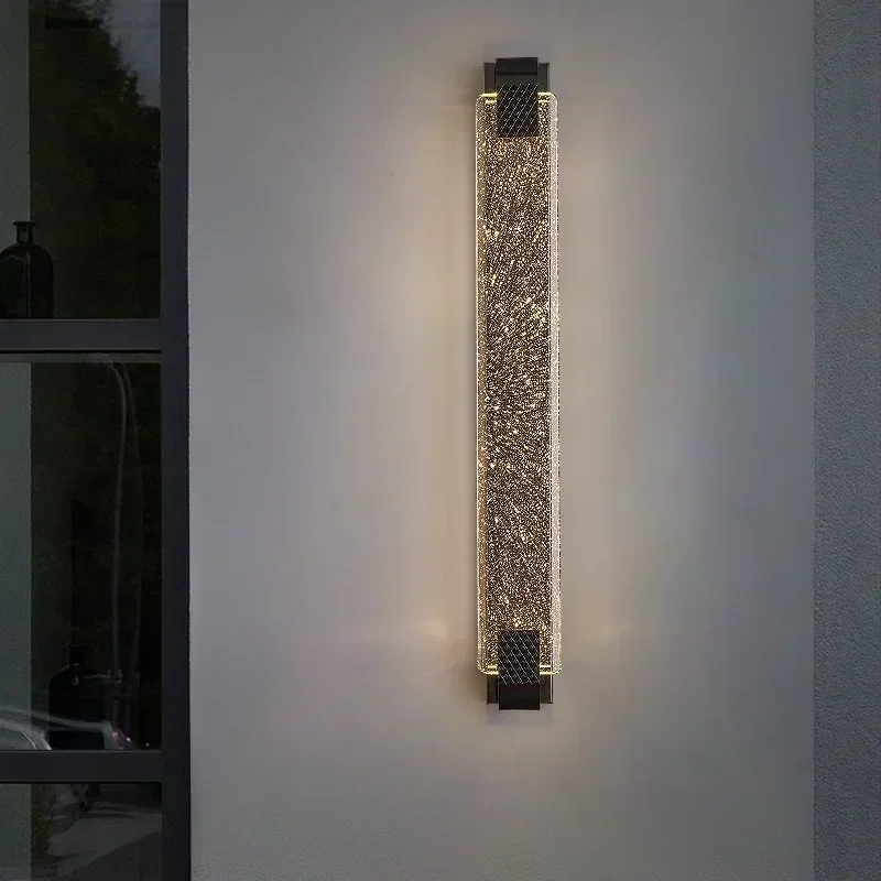 

‌Luxury Contemporary Wall Sconce Light with Gold Crystal Accents Modern Art Deco Ambient Lighting for Hallway Staircase Entryway