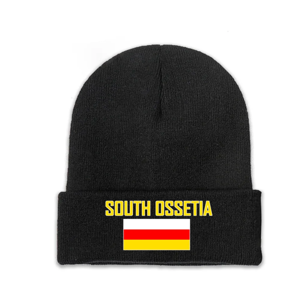 SOUTH OSSETIA Country Flag Top Print Men Women Unisex Knitted Hat Winter Autumn Beanie Cap Warm Bonnet