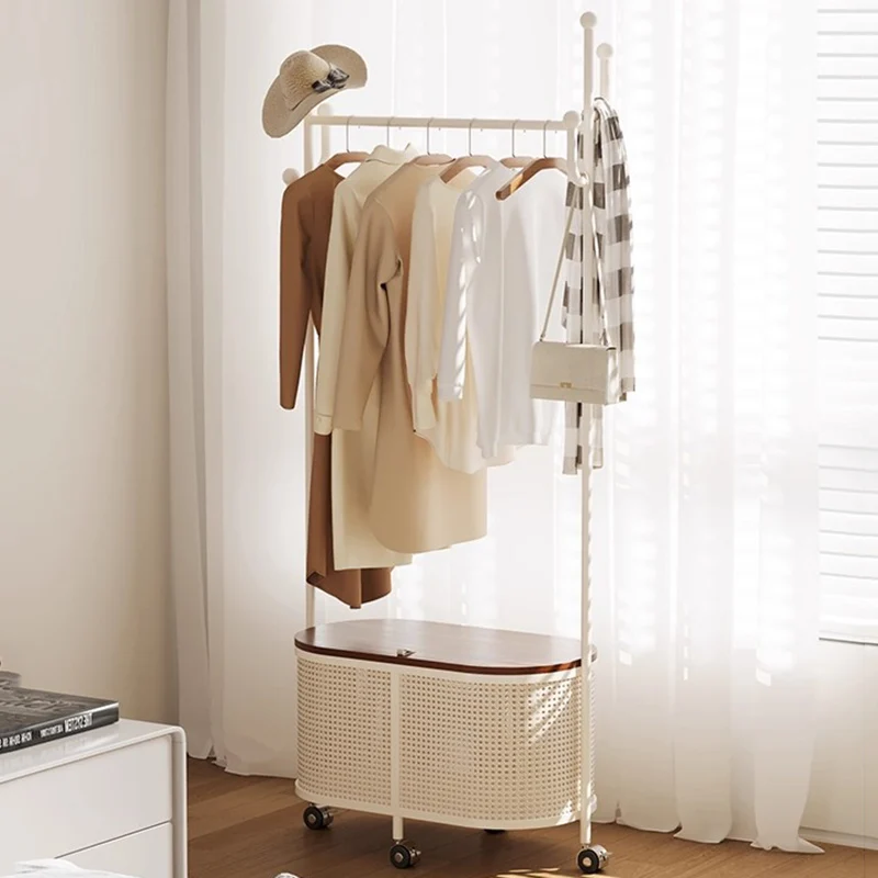 Perchero De plástico portátil para ropa, cesta De pie, Protector De polvo, Perchero De ropa moderno para habitación De niños, Perchero De Pie, muebles para el hogar