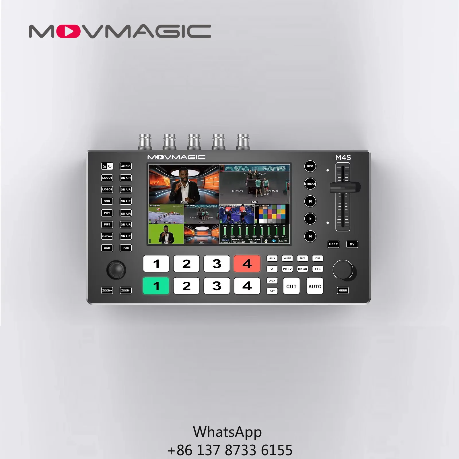 Movmagic 4K HD MI SDI 5 Channel Professional Video Mixer Switcher Broadcast Multi View For Live Streaming