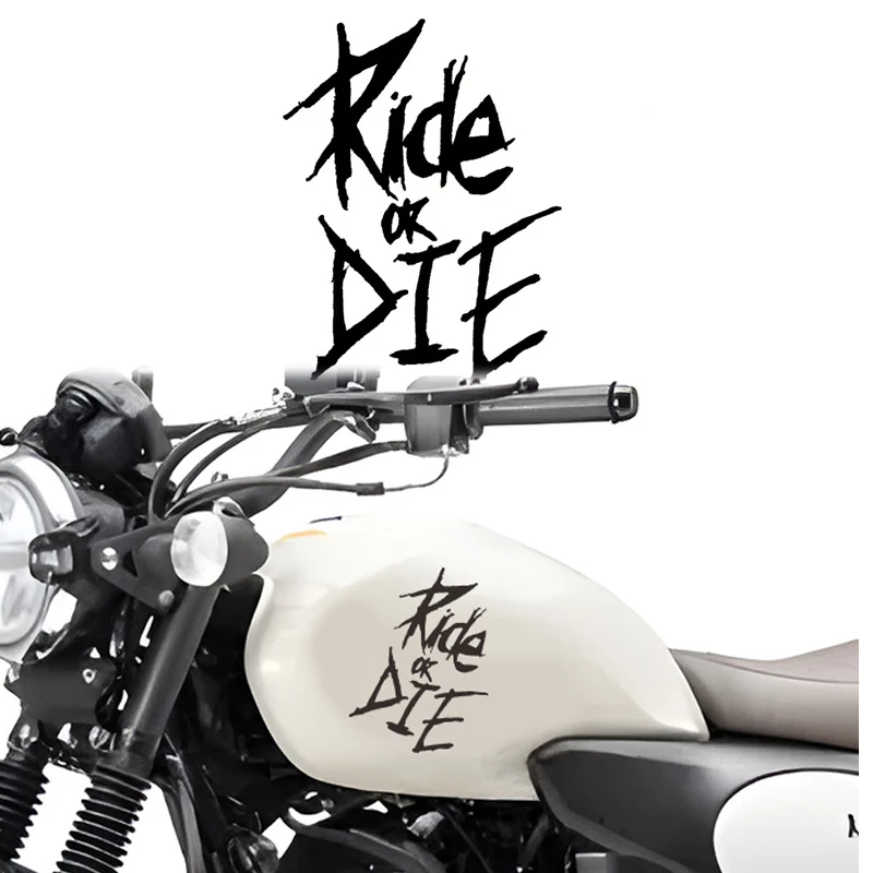 

1pc Bike Frame Stickers Ride Or Die Top Tube Decals Bicycle Car Body Window Bumper Decoration Auto Motorcycle Accessories