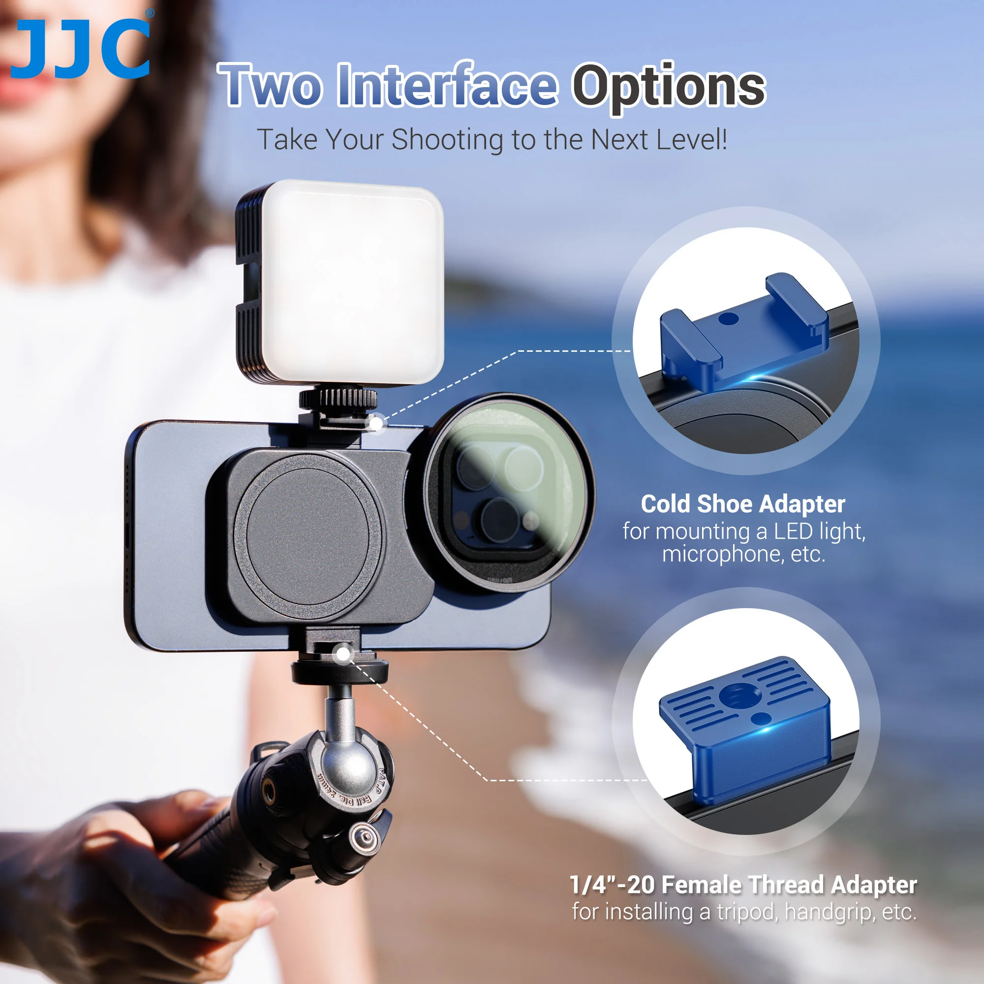 JJC 67 мм ND2-128 Регулируемый ND-фильтр Комплект адаптеров для магнитного фильтра объектива для iPhone 16 15 14 Pro Max Plus Запись видео для видеоблогов