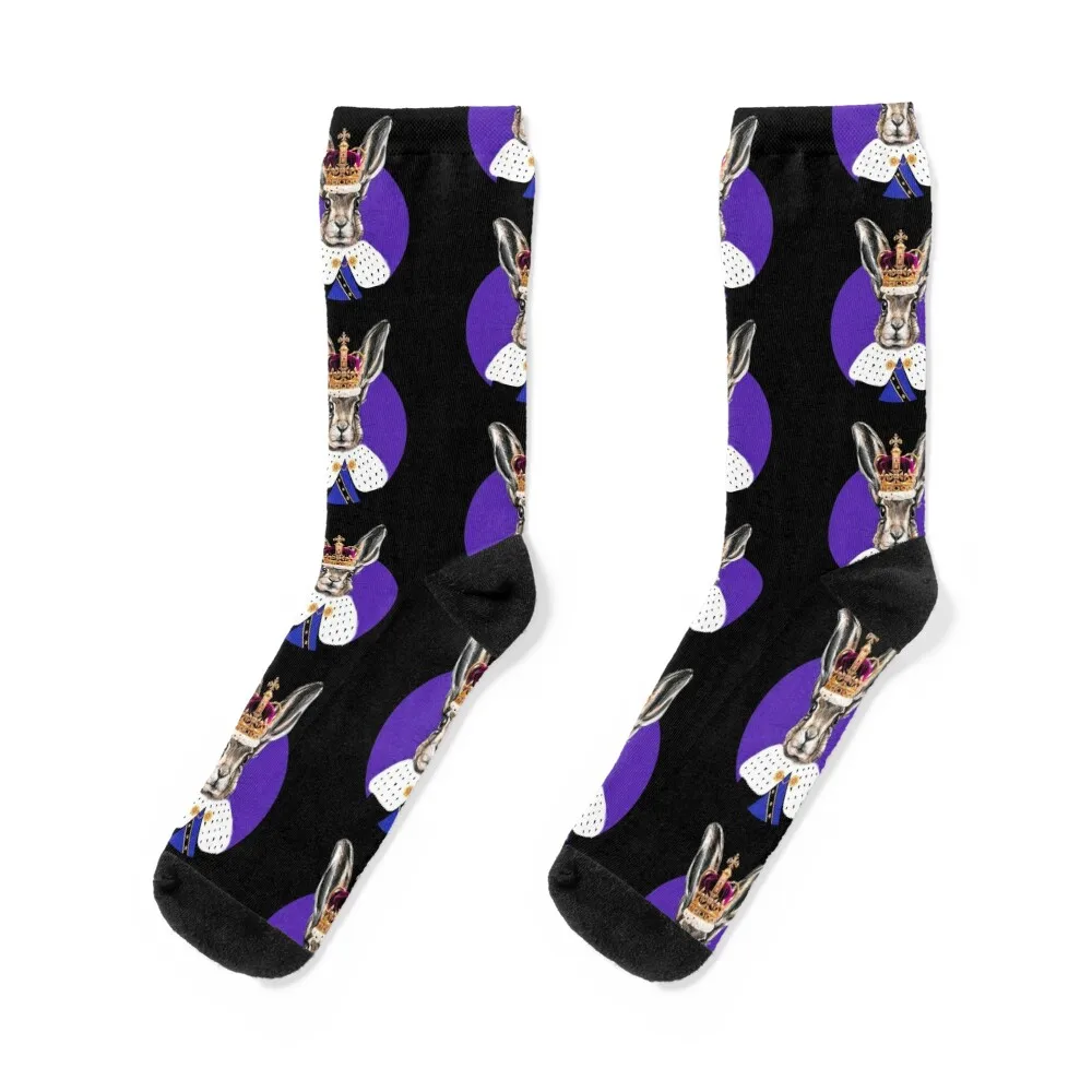 

Hare Majesty King Bunny Socks compression Soccer crazy men cotton high quality Socks Man Women's
