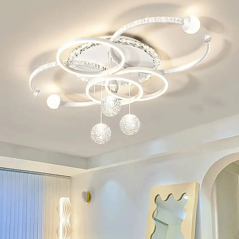 2024 New Circular Ceiling Lights For Living Dining Room Black Gold LED Lamps With Spotlights Kitchen Room Luxury Indoor Lighting